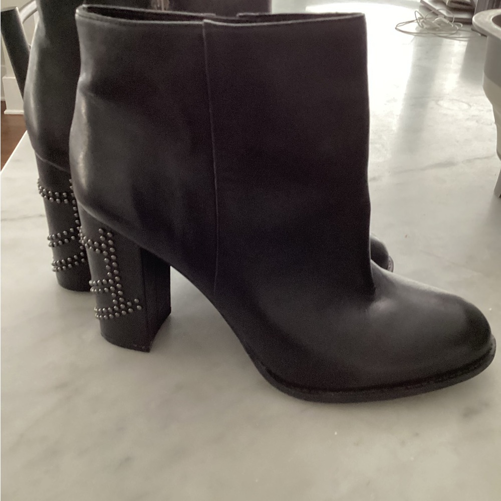 Nine West Black Heeled Boots with Studded Detail